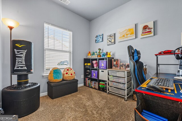 881 Ash St, Canton, GA 30114 - game room with plenty of natural light, carpet flooring, and an office area