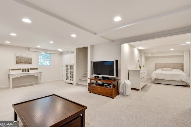 1448 Diamond Head Cir, Decatur, GA 30033 - carpeted living area featuring recessed lighting and baseboards