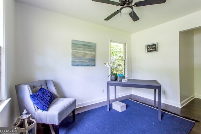 6715 Wright Rd, Sandy Springs, GA 30328 - office space with a ceiling fan and wood finished floors