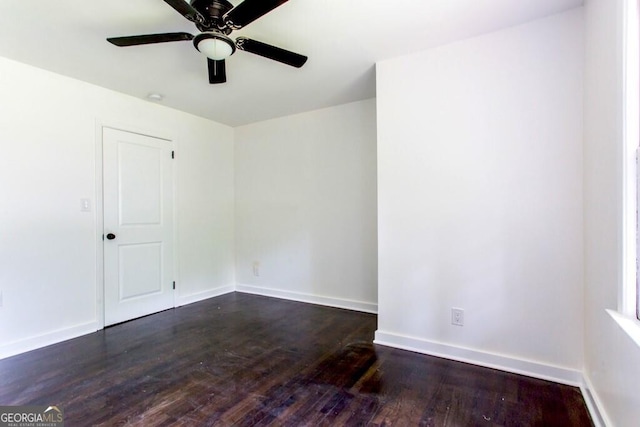 6715 Wright Rd, Sandy Springs, GA 30328 - empty room with wood finished floors and a ceiling fan