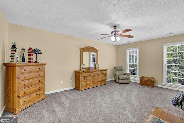 985 Laurel Springs Ln, Marietta, GA 30064 - sitting room featuring a ceiling fan, a textured ceiling, and carpet flooring