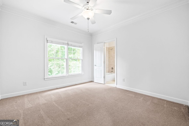 576 Cliftwood Ct, Sandy Springs, GA 30328 - carpeted empty room with crown molding and ceiling fan