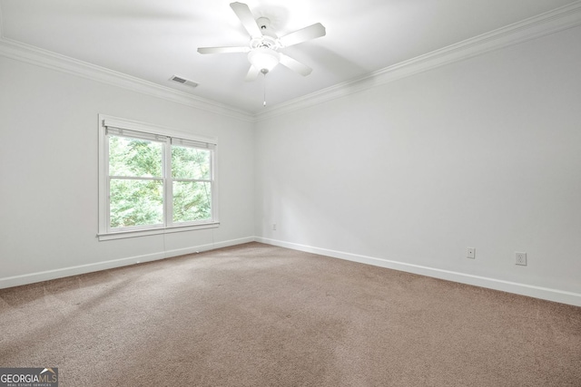 576 Cliftwood Ct, Sandy Springs, GA 30328 - empty room featuring crown molding, ceiling fan, and carpet floors