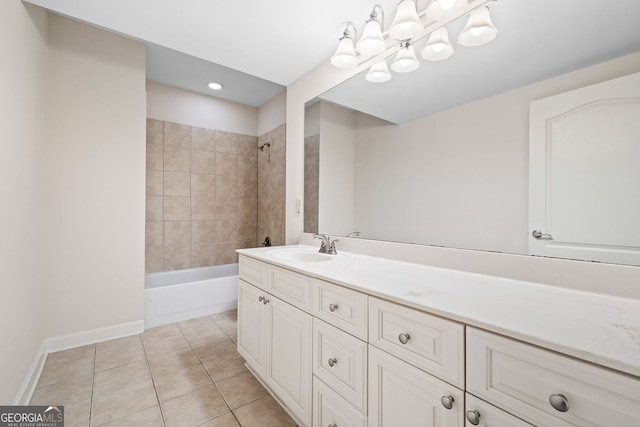 576 Cliftwood Ct, Sandy Springs, GA 30328 - full bath with tile patterned floors, vanity, and shower / tub combination