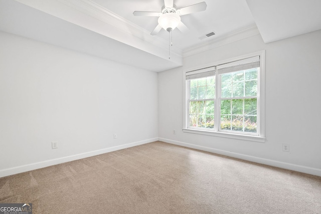 576 Cliftwood Ct, Sandy Springs, GA 30328 - carpeted empty room featuring crown molding and a ceiling fan