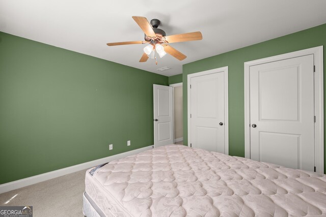 541 Brown Dr, Clermont, GA 30527 - bedroom featuring carpet, baseboards, and ceiling fan