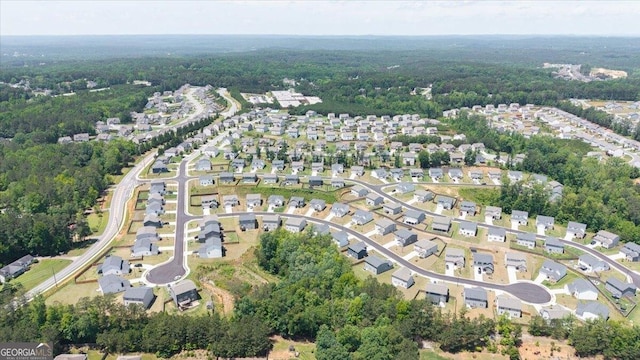 218 Lookout Dr, Dallas, GA 30132 - aerial view of property and surrounding area with a forest and nearby suburban area