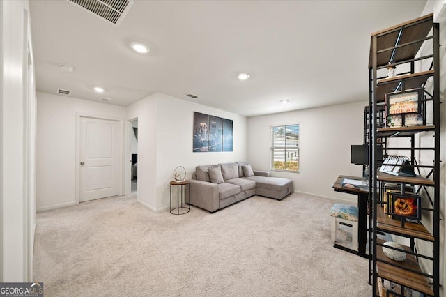 218 Lookout Dr, Dallas, GA 30132 - carpeted living room featuring baseboards and recessed lighting