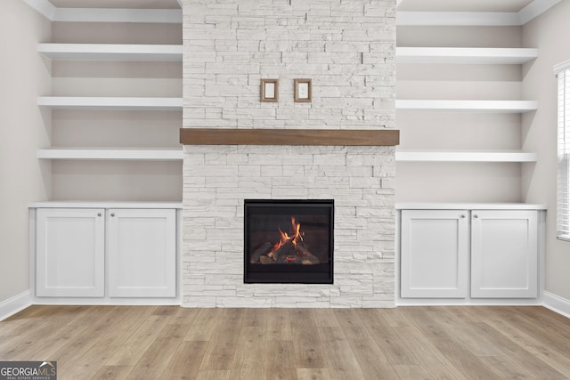 272 Broadstone Blvd, Acworth, GA 30101 - detailed view of wood finished floors and a fireplace