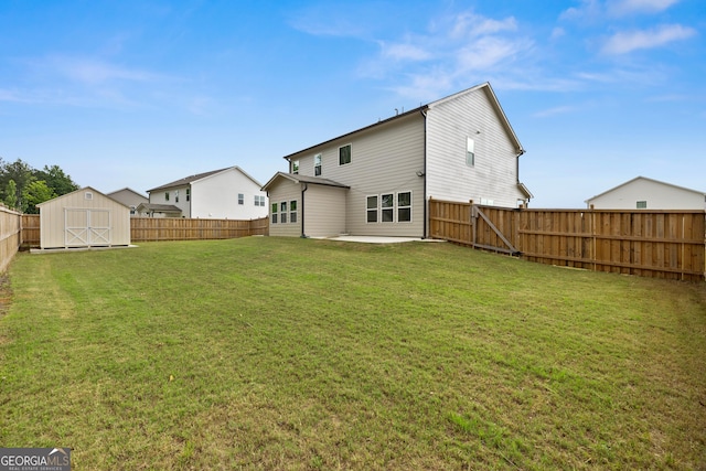 272 Broadstone Blvd, Acworth, GA 30101 - rear view of house with a fenced backyard, a shed, and a patio