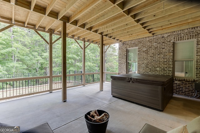 4781 Falling Brook Dr, Flowery Branch, GA 30542 - view of patio / terrace with a hot tub