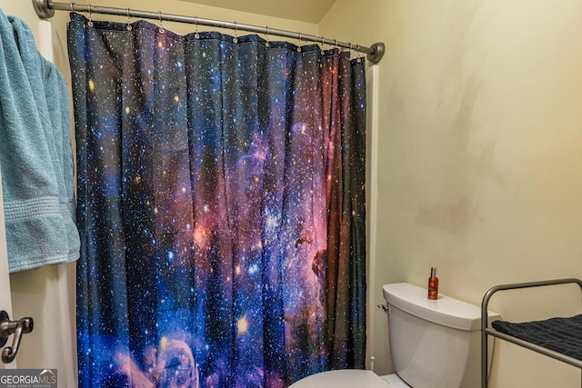 111 Portico Pl, Newnan, GA 30265 - bathroom featuring toilet and a shower with curtain