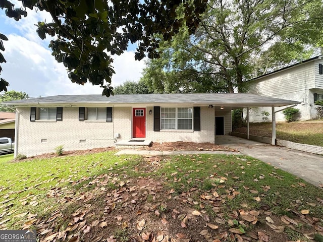 3730 Stephanie Dr SW, Atlanta, GA 30331 - ranch-style home featuring crawl space, brick siding, driveway, and a carport
