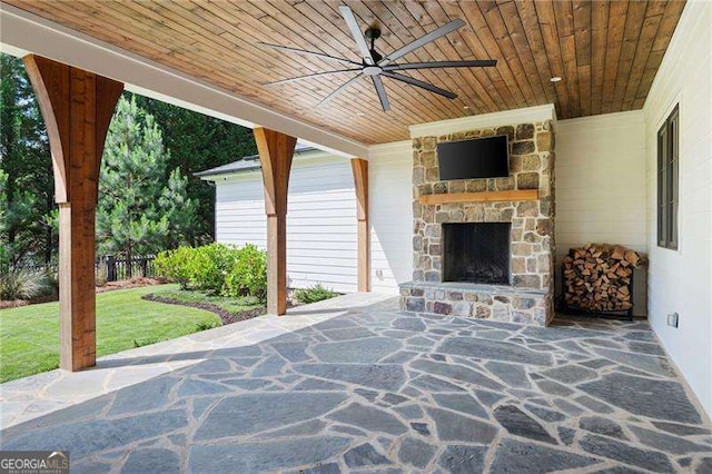 1830 Maple St, Carrollton, GA 30117 - view of patio / terrace featuring ceiling fan