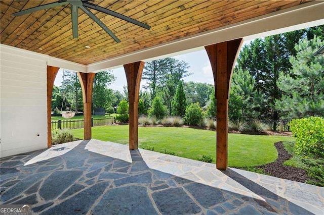 1830 Maple St, Carrollton, GA 30117 - view of patio featuring ceiling fan