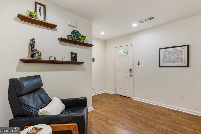 429 Deckner Ave SW, Atlanta, GA 30310 - entryway with baseboards, wood finished floors, and recessed lighting