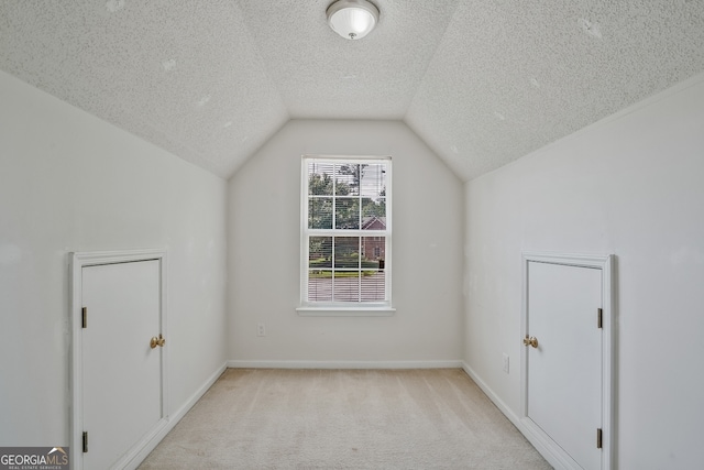 3524 Forest Downs Cv, Decatur, GA 30034 - bonus room featuring vaulted ceiling, a textured ceiling, baseboards, and light carpet