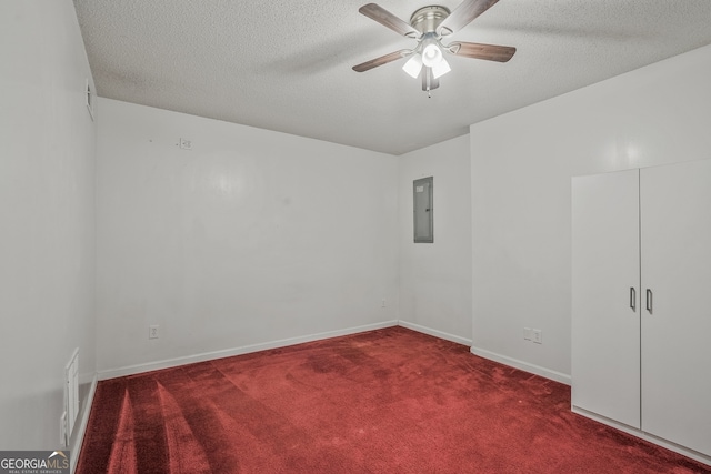 3524 Forest Downs Cv, Decatur, GA 30034 - carpeted empty room with electric panel, a ceiling fan, a textured ceiling, and baseboards