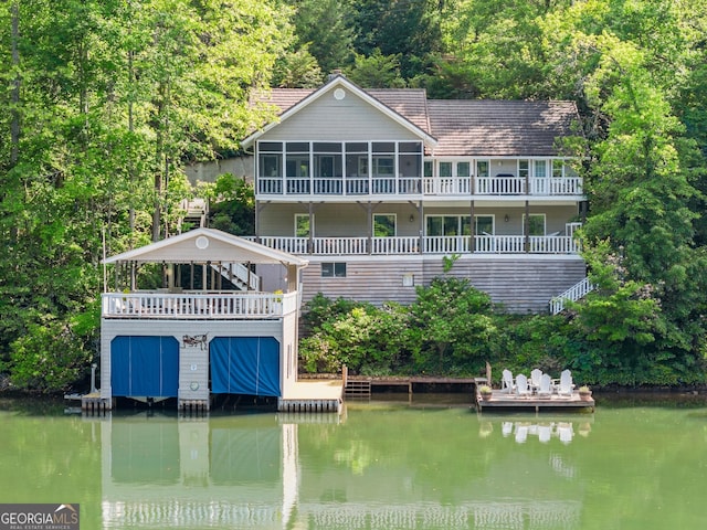 1431 Tame Turkey Rd, Lakemont, GA 30552 - back of house with a deck with water view