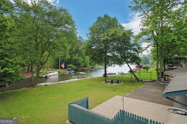 197 White Antelope St, Waleska, GA 30183 - view of green lawn featuring a water view, a dock, and view of wooded area