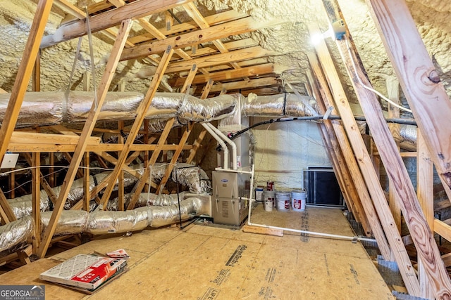 123 Mulberry Ct, Peachtree City, GA 30269 - attic with heating unit
