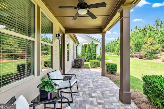123 Mulberry Ct, Peachtree City, GA 30269 - view of patio / terrace with ceiling fan