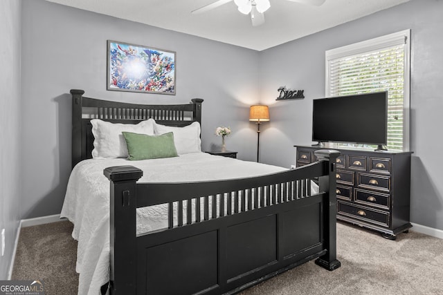 230 Hannah Dr, Colbert, GA 30628 - bedroom featuring carpet flooring, baseboards, and ceiling fan