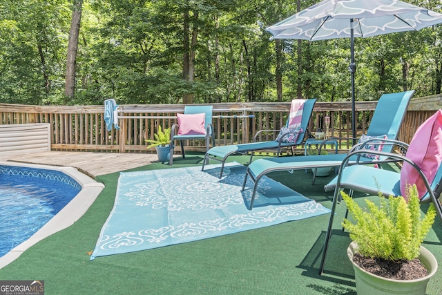 230 Hannah Dr, Colbert, GA 30628 - view of swimming pool featuring a wooden deck