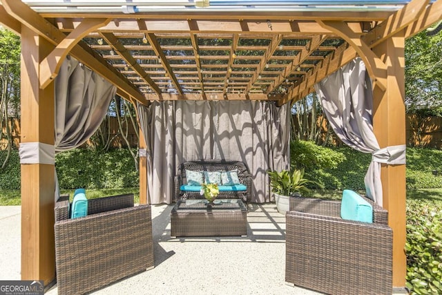 215 Wilsons Creek Bnd, Bonaire, GA 31005 - view of patio with an outdoor living space and a pergola