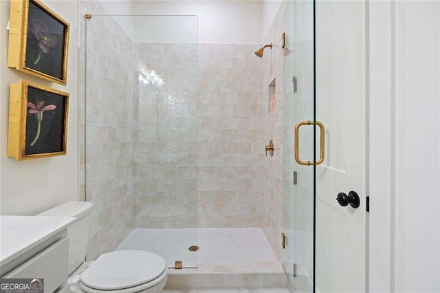 989 Bibbs Cir NW Unit 25, Atlanta, GA 30318 - full bath with toilet, a shower stall, and vanity