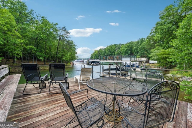 3644 Bert Dr, Gainesville, GA 30506 - wooden deck featuring a water view and a dock