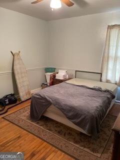 2530 Old Colony Rd, East Point, GA 30344 - bedroom featuring wood finished floors and ceiling fan
