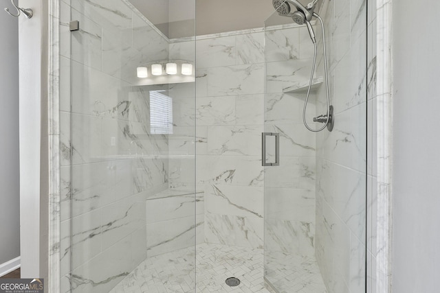 508 Las Brasis Ct, Peachtree City, GA 30269 - bathroom featuring a marble finish shower