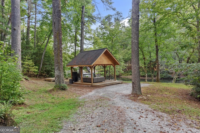 155 Bear Paw Ct, Clarkesville, GA 30523 - view of home's community featuring a gazebo, a deck, and gravel driveway