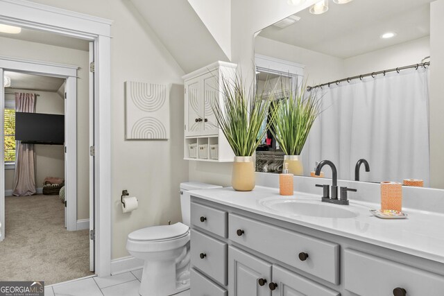 155 Bear Paw Ct, Clarkesville, GA 30523 - full bath with vanity, toilet, baseboards, and tile patterned floors