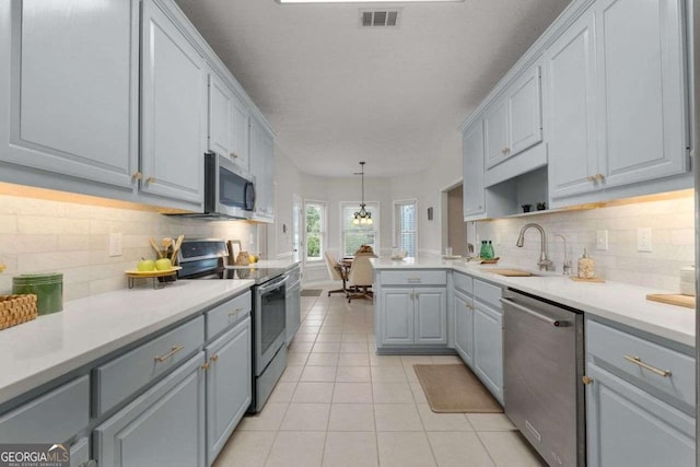 3027 Biltmore Woods Dr, Buford, GA 30519 - kitchen with appliances with stainless steel finishes, a sink, and gray cabinets