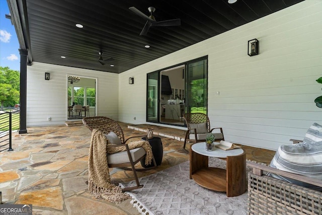 1604 Greendale Rd, Covington, GA 30014 - view of patio / terrace featuring ceiling fan