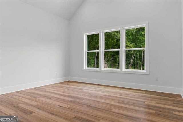 1604 Greendale Rd, Covington, GA 30014 - empty room featuring baseboards, light wood-style flooring, and high vaulted ceiling