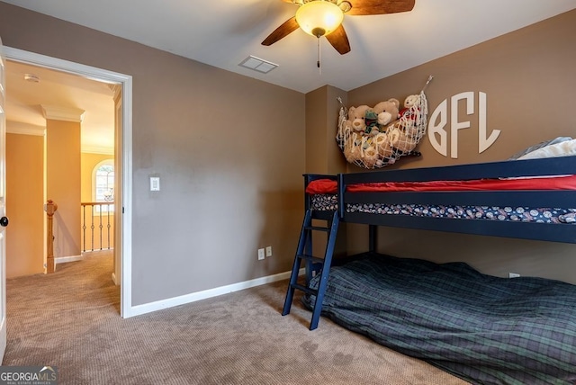 405 Woodbrook Way, Lawrenceville, GA 30043 - bedroom with carpet flooring, baseboards, and a ceiling fan