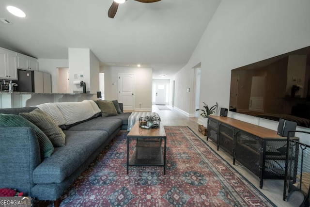 35 Westwood St, Danielsville, GA 30633 - living area featuring ceiling fan and baseboards