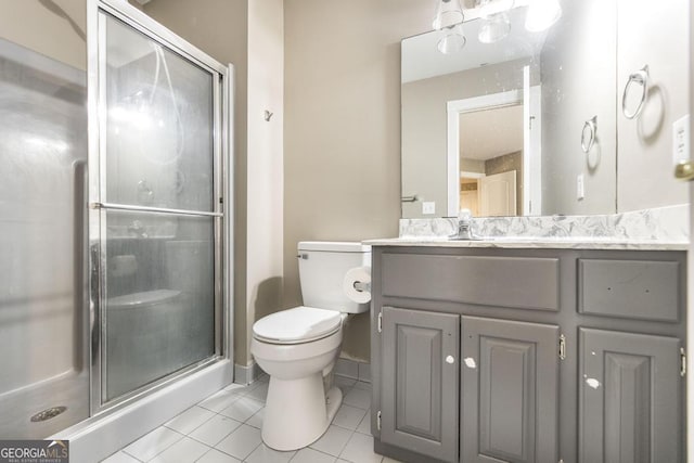 107 Julee Emilyn Dr, Bonaire, GA 31005 - full bathroom with toilet, tile patterned floors, a stall shower, and vanity