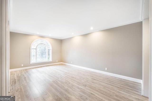 107 Julee Emilyn Dr, Bonaire, GA 31005 - unfurnished room with ornamental molding, light wood finished floors, baseboards, and recessed lighting