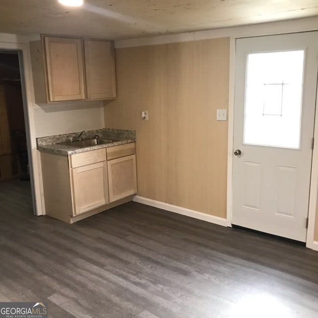 125 Jones St, Summerville, GA 30747 - kitchen with a sink, dark wood-type flooring, and baseboards