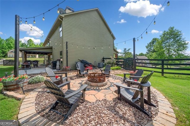 501 Rabun Ct, Canton, GA 30115 - view of patio featuring a fire pit