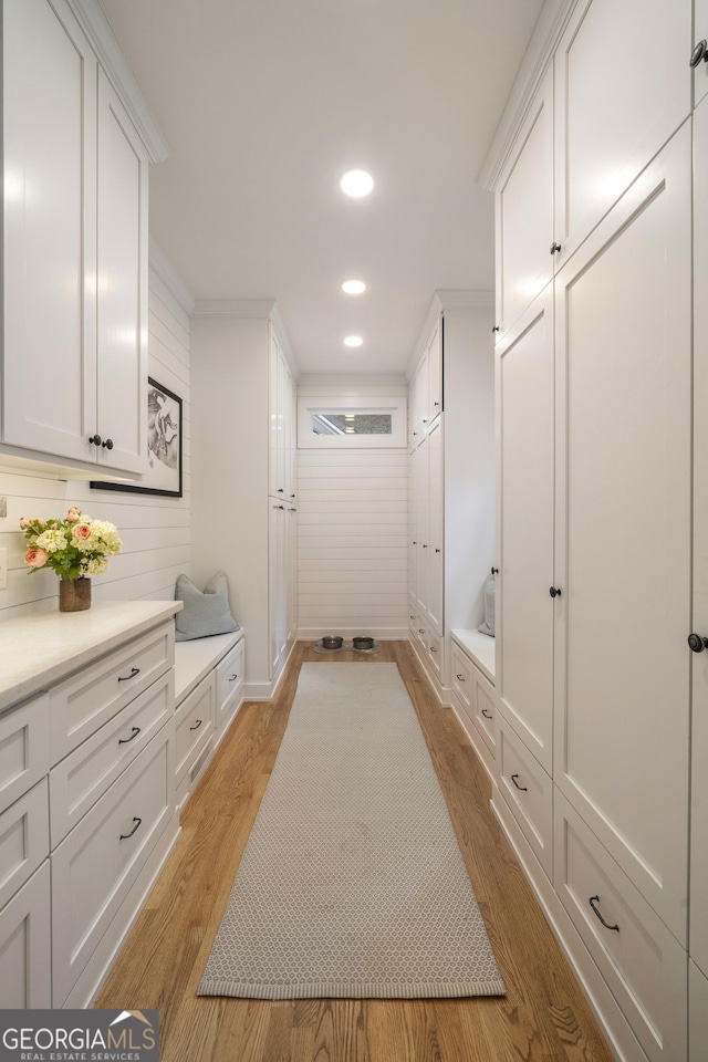 3894 Land O Lakes Dr NE, Atlanta, GA 30342 - mudroom featuring light wood-style floors and recessed lighting