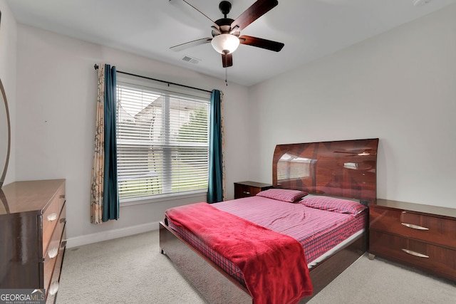 2740 Longacre Park Way, Lawrenceville, GA 30044 - bedroom with light carpet, baseboards, and ceiling fan