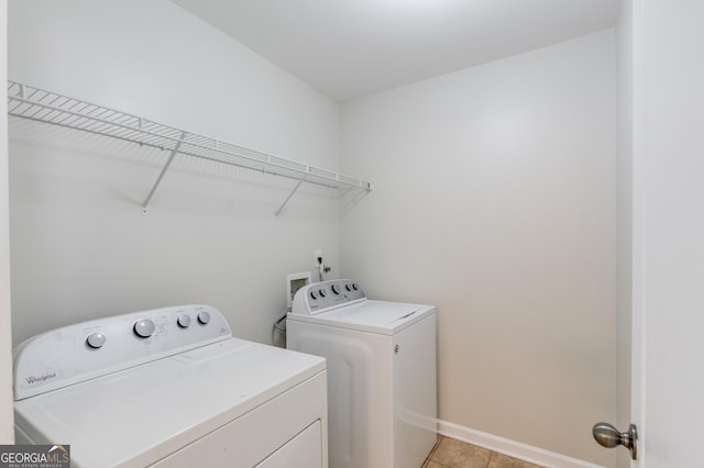 2725 Sedgeview Way, Buford, GA 30519 - laundry room with independent washer and dryer, baseboards, and light tile patterned flooring