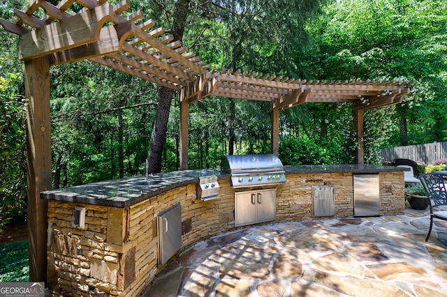 2101 Hunters Green Dr, Lawrenceville, GA 30043 - view of patio / terrace featuring a pergola