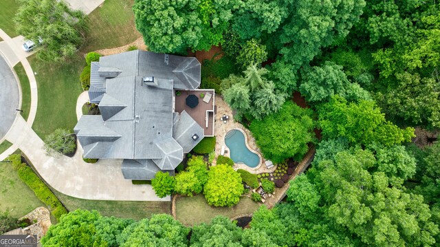 2101 Hunters Green Dr, Lawrenceville, GA 30043 - aerial view of property and surrounding area featuring a pool