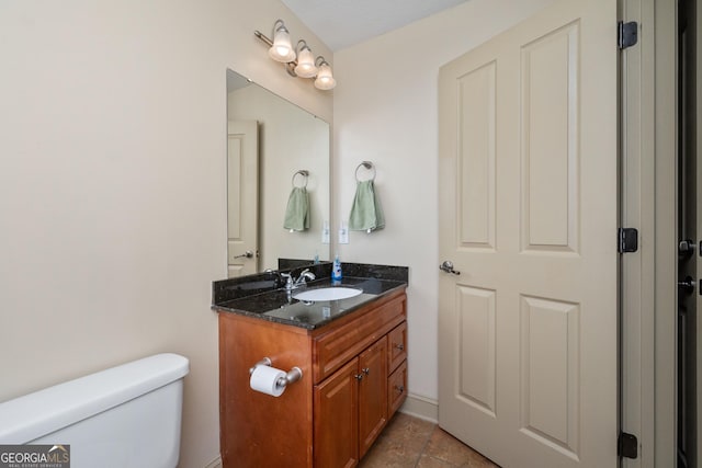 1523 Gadwall Way, Seneca, SC 29678 - half bathroom featuring toilet, vanity, and tile patterned flooring